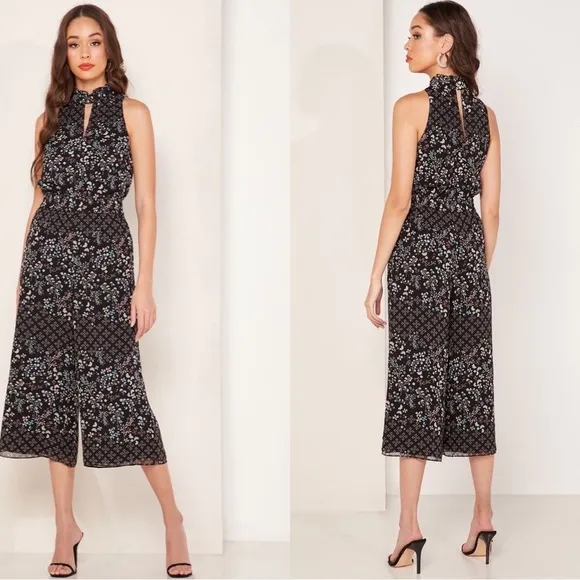 NWT TED BAKER Black Marcila Hazel High Neck Wide Leg Floral Jumpsuit - Image 23