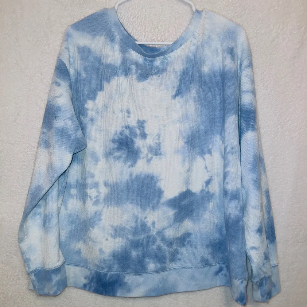 Splendid Blue Tie Dye Long Sleeve Thermal Top size XL - Image 2