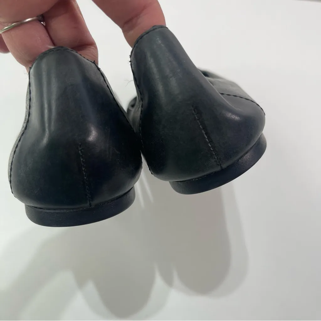 Born Black Leather Slip On Tassels Flats Shoes Wmn 8 Preppy Twee Comfort Casual - Image 4