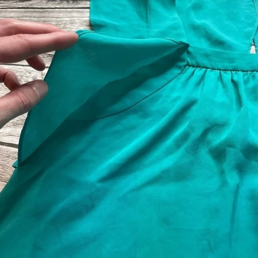 Anthro Anthropologie Meadow Rue Fly Away Blouse US 4 EU 36 Teal Button Closure - Image 7