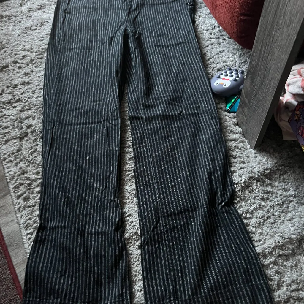 Sundance Linen Blend Striped Sierra Pants, Black, Size 12 Black - Image 3