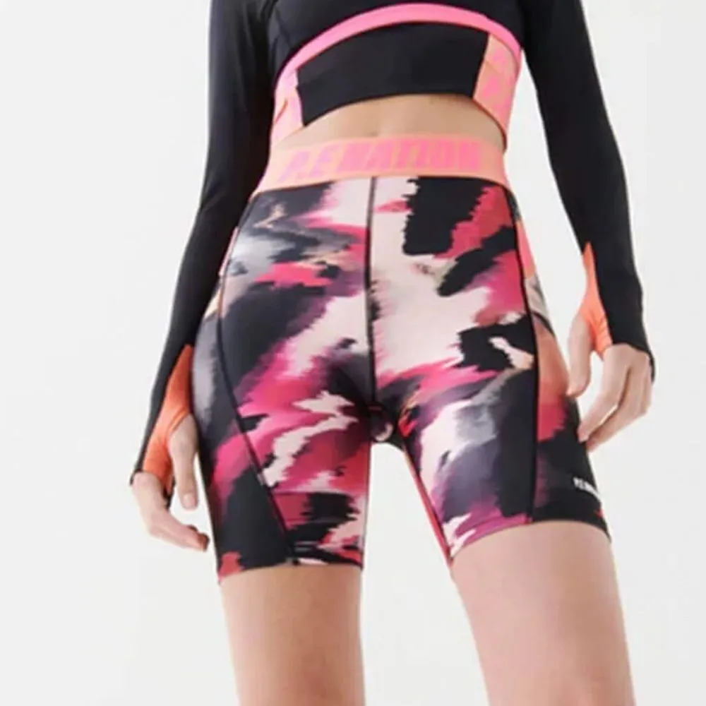 P.E NATION Fluid Short Biker High Rise in Print - Image 2