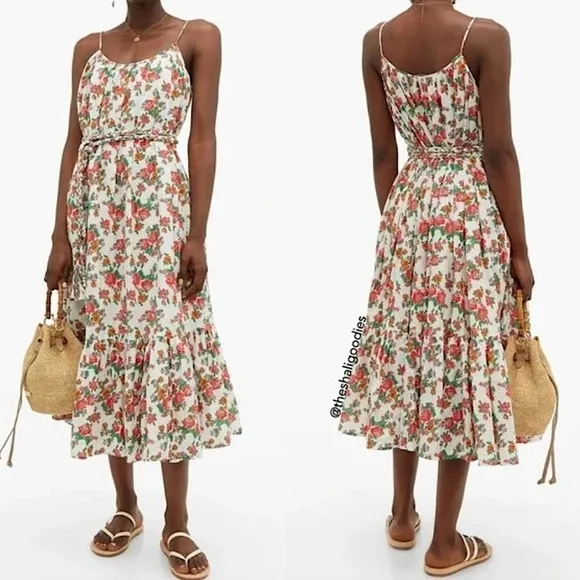 RHODE Lea Gathered Cotton Poplin Tiered Tie - Image 2