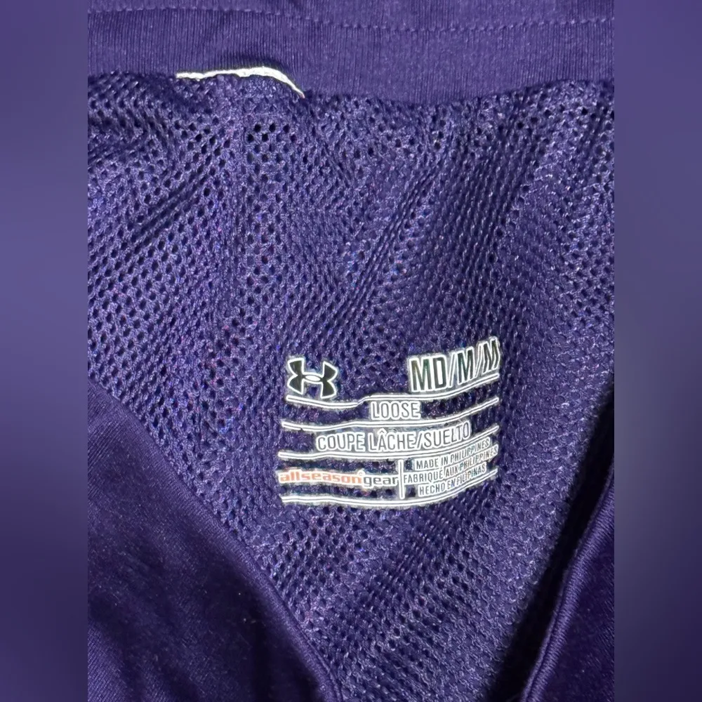 EUC Under Armour Purple and White Side Zipper Track Pants size medium - Image 11