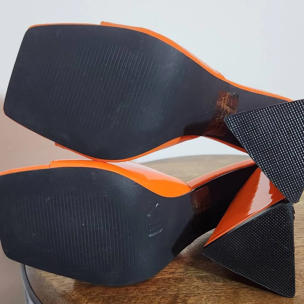 Ego Orange Open-Toe Heels Size 7 Ego Modern Orange Heels - Image 6