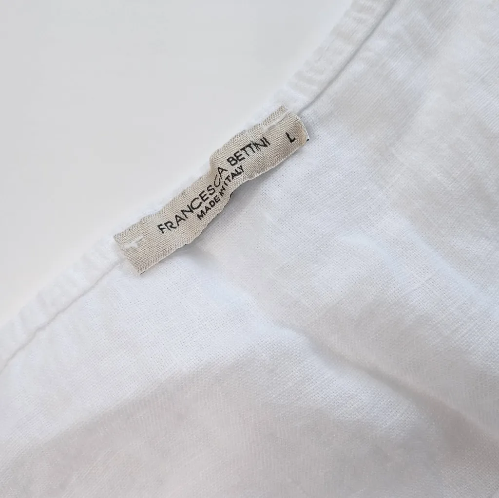 Francesca Bettini Linen Top Size Large White - Image 7