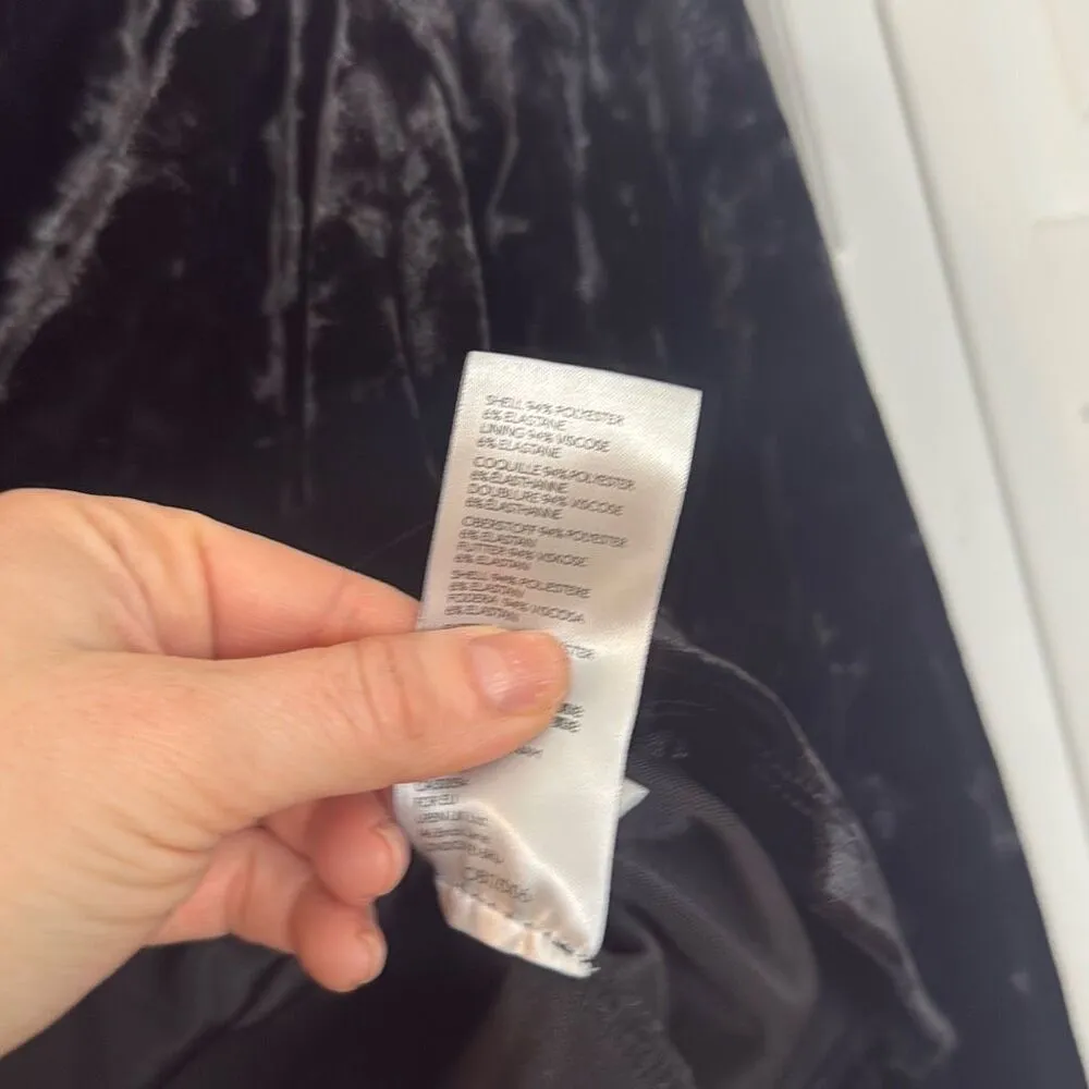 Free People perfect date black velvet cowl neck blouse xs - Image 7