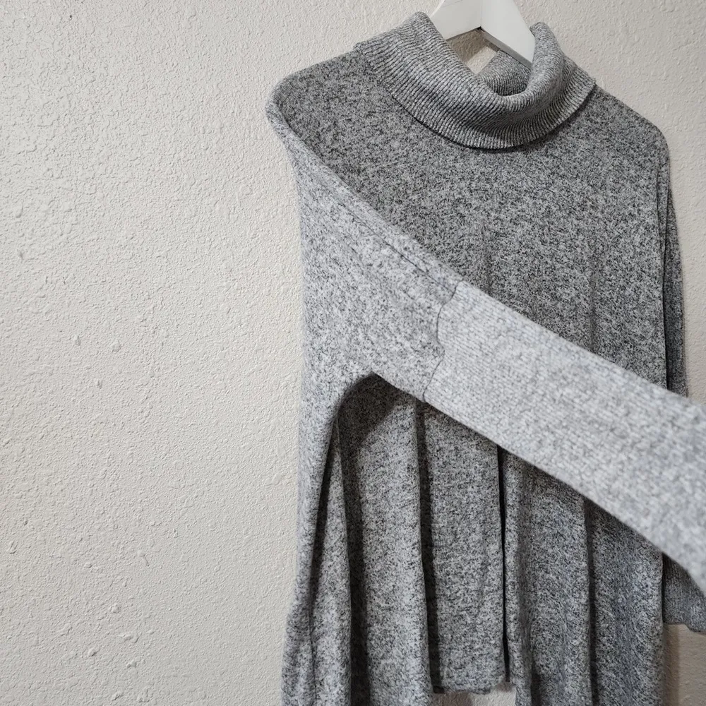 Peyton Jensen Cowl Neck Sweater‎ Womens Size XS Brushed Knit Dolman Sleeve Gray - Image 5