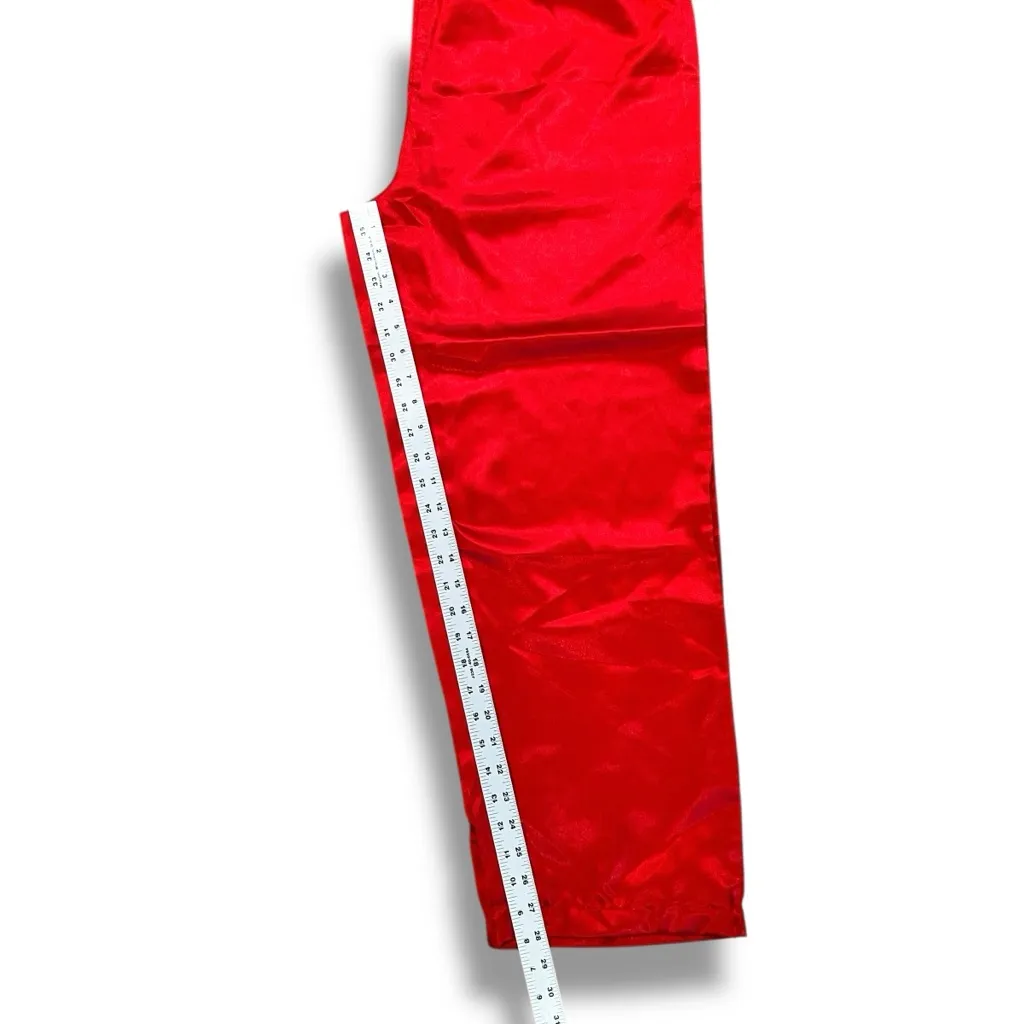 Liz Banks Pink Label Red Pajama Set Silky Large Long Sleeved Button Down Top A - Image 6