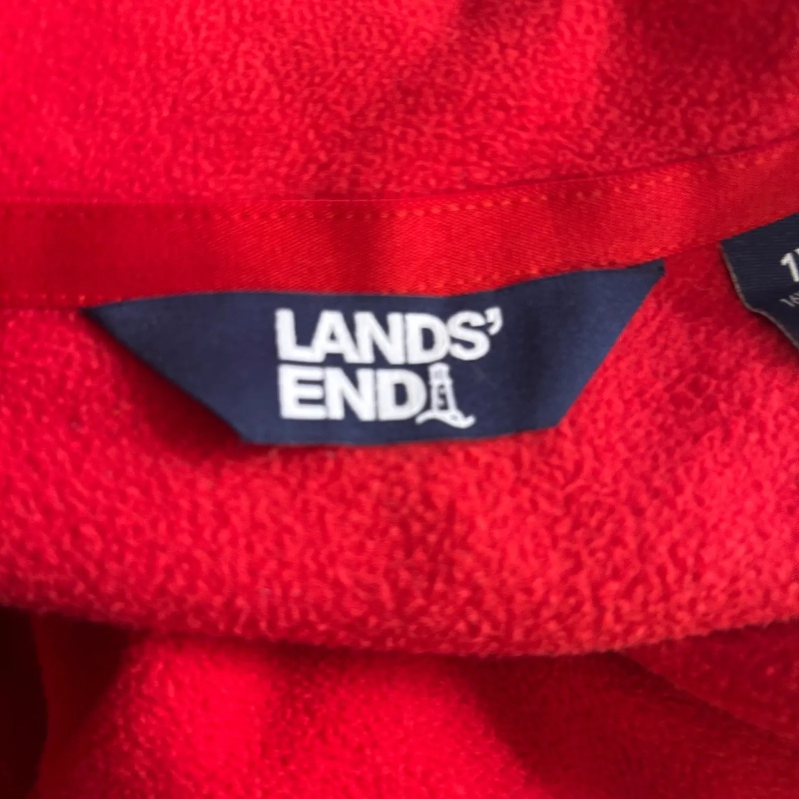 Lands End Fleece Pullover 1X Red - Image 6