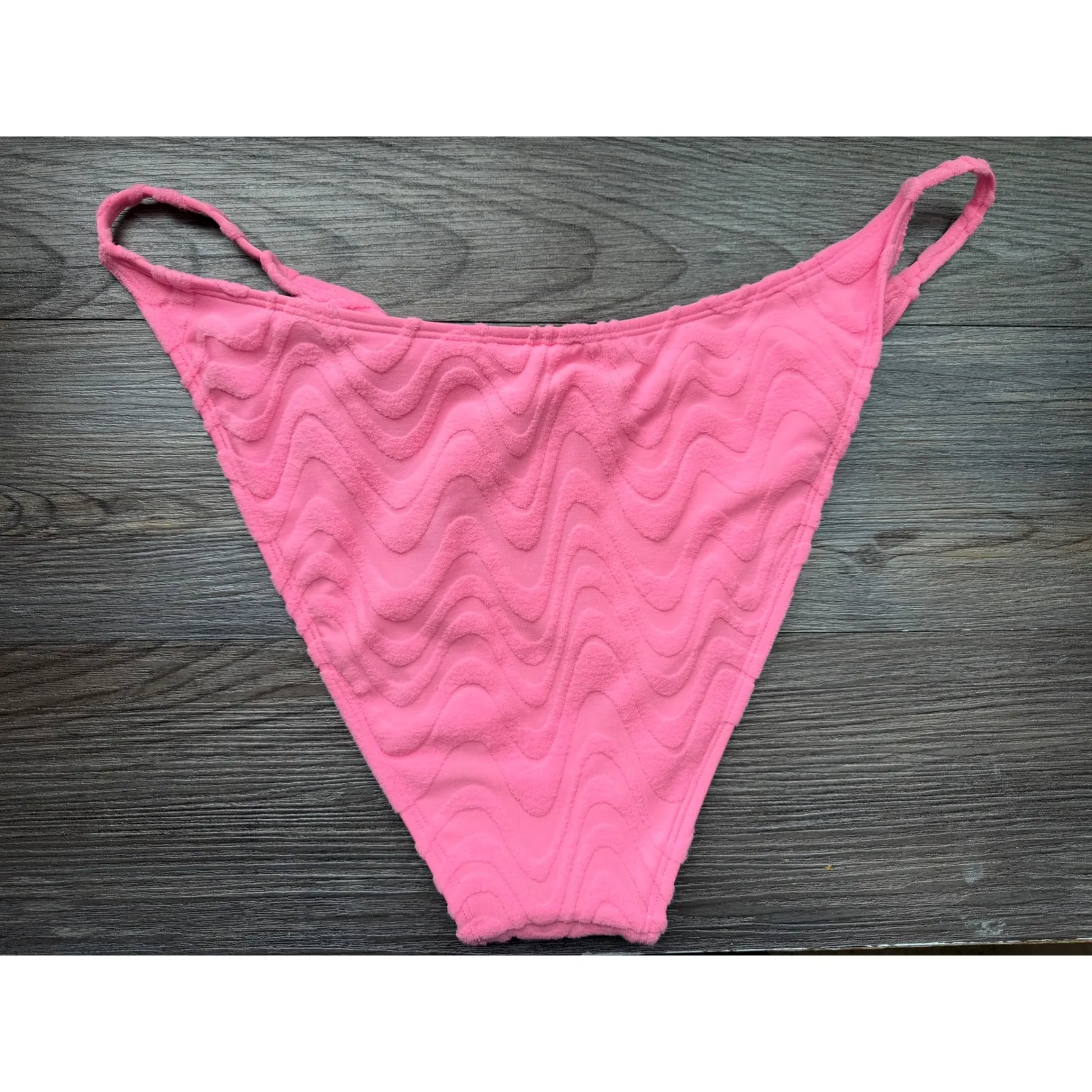 Wild Fable Pink Textured Bikini Bottoms Size XL 16 Wave Pattern - Image 2