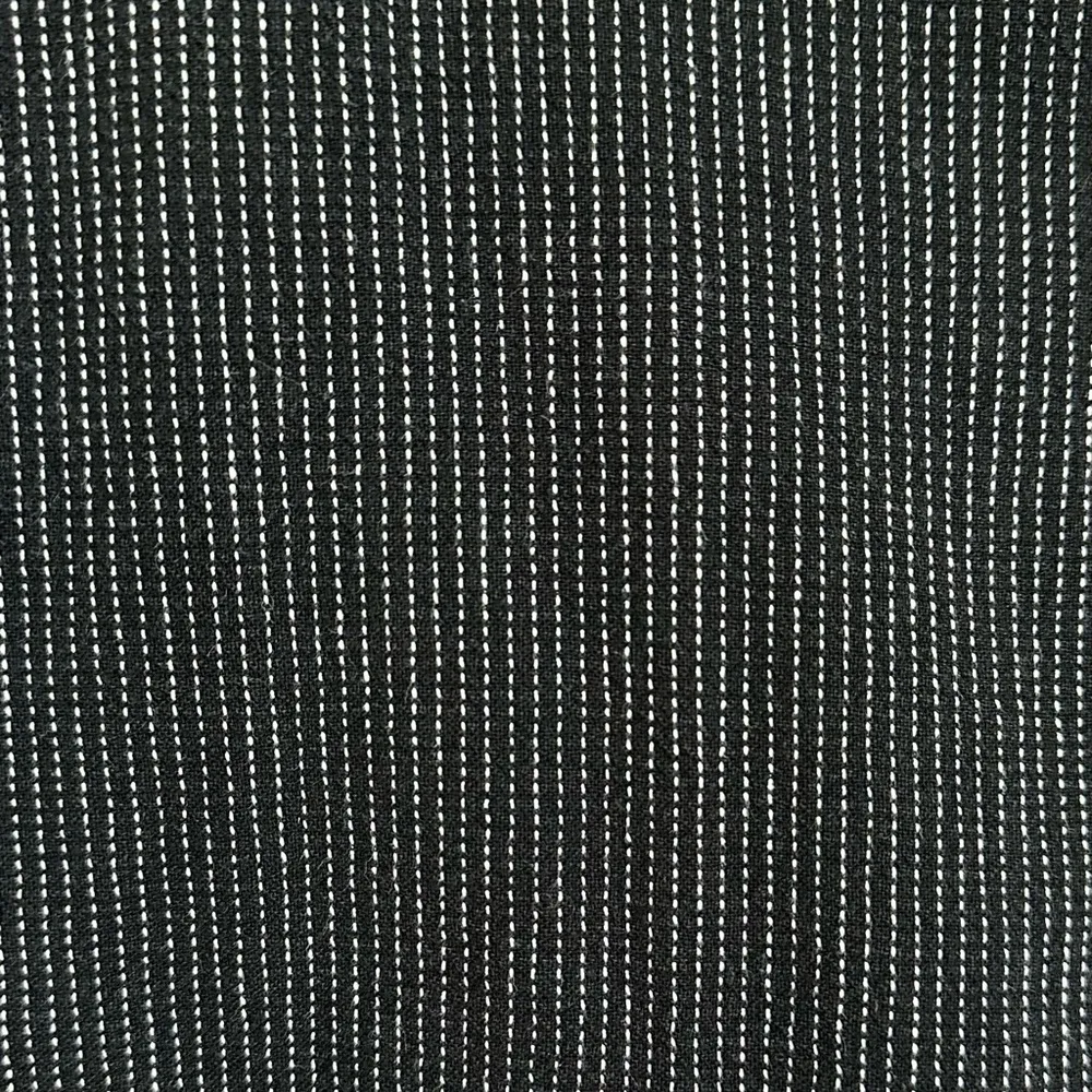 Hot Cotton Linen Blend Black White Striped Button Down Tunic Shirt, Size XL - Image 4