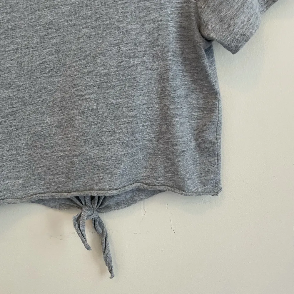TopShop Crop Top T-shirt Grey Knot Front Knit Short Sleeve ~ Women’s Size 2 - Image 8