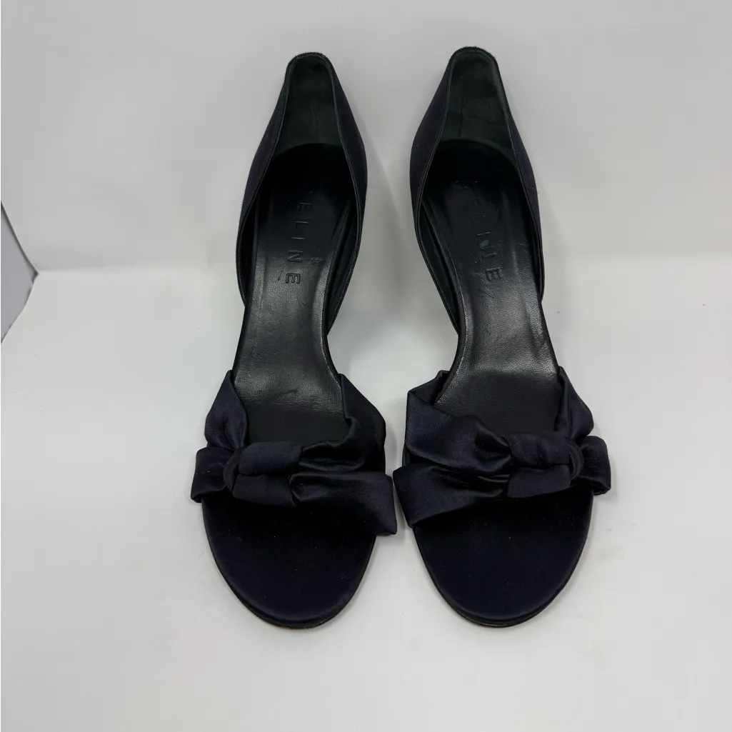 Celine Satin Open Toe Heels Size 10B - Image 4