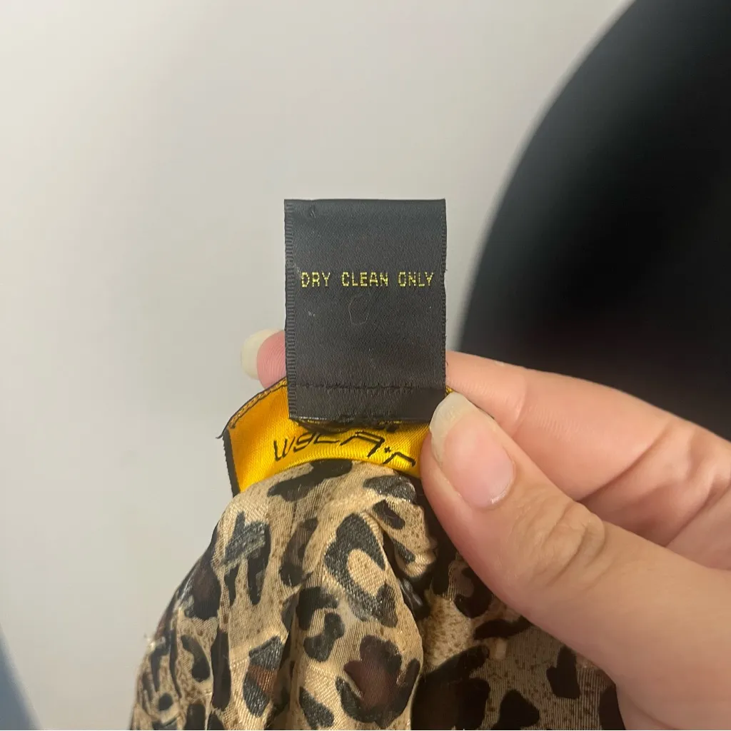 Vintage Y2K Mary L Couture animal print beaded button down ruffle top size small Brown - Image 7