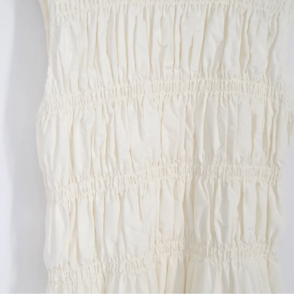 Rails Tilda Smocked Midi Dress Cotton Poplin Sleeveless in White Women's S - Image 4