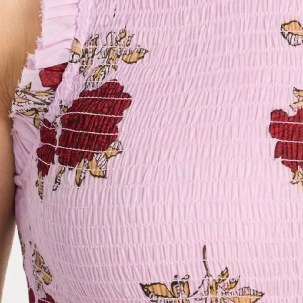 NWT ALIX OF BOHEMIA Smocked Cabana Ruby Rosette Cotton Mini Dress Pink Size S - Image 6