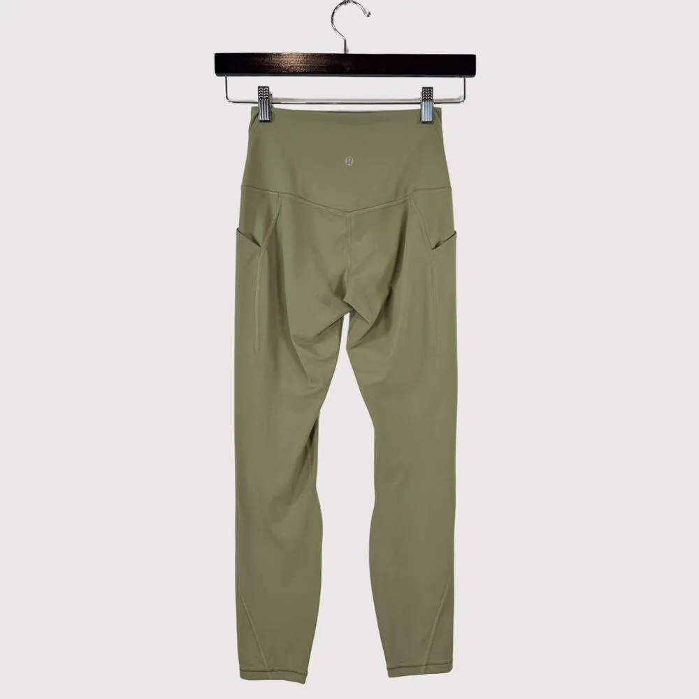 Lululemon Womens Leggings Green Align High Rise Pull On Stretch Gym Yoga Size 4 - Image 3