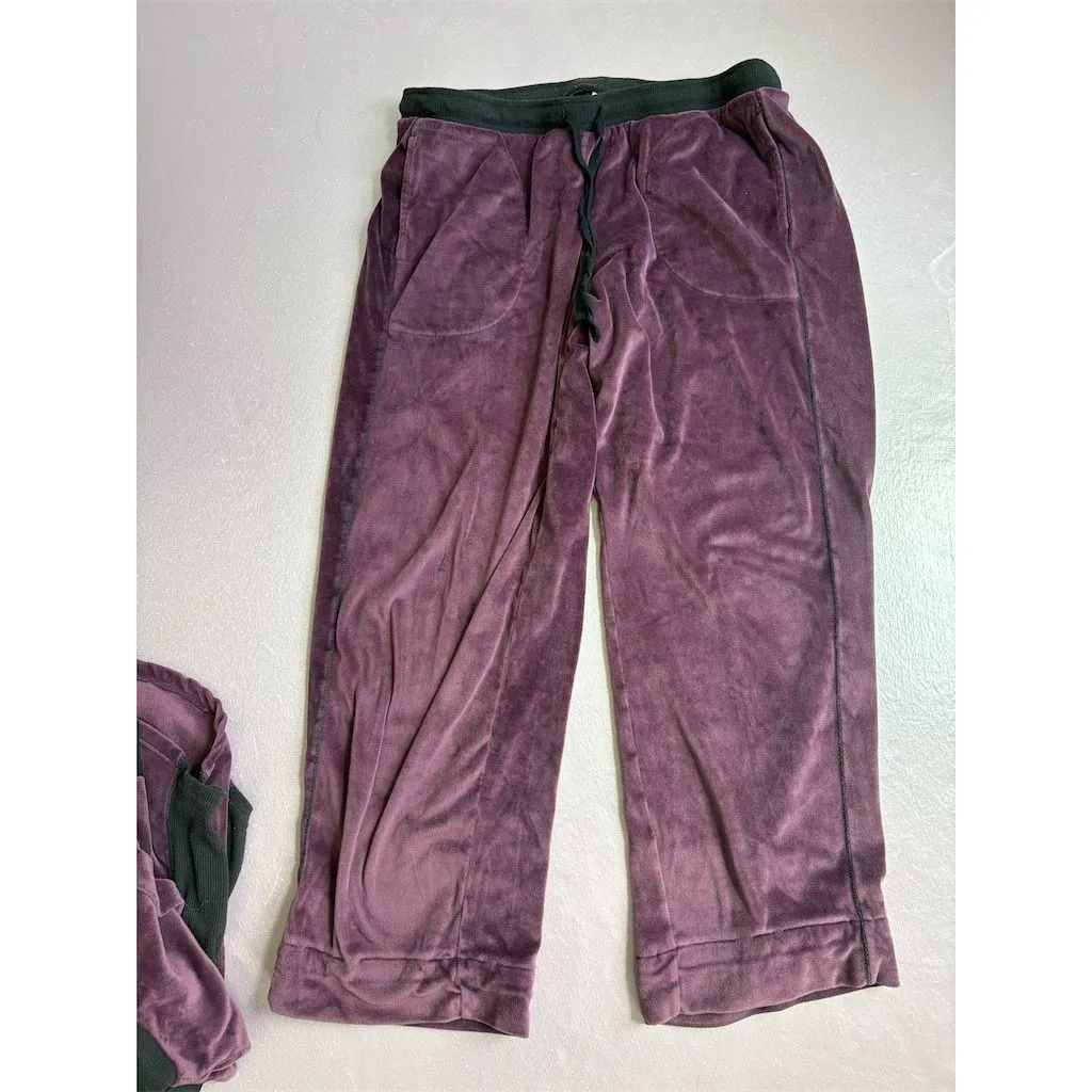Secret Treasures Women's Velour Pajama Set Purple Size Medium - Image 6