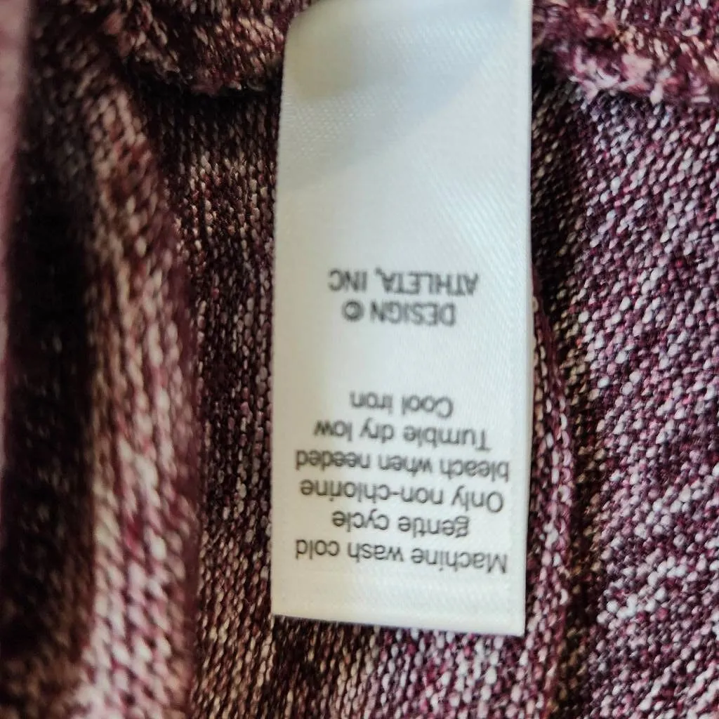 Athleta Plum Top with Draped Cutout in Back Size Medium Burgundy Knit Top - Image 9