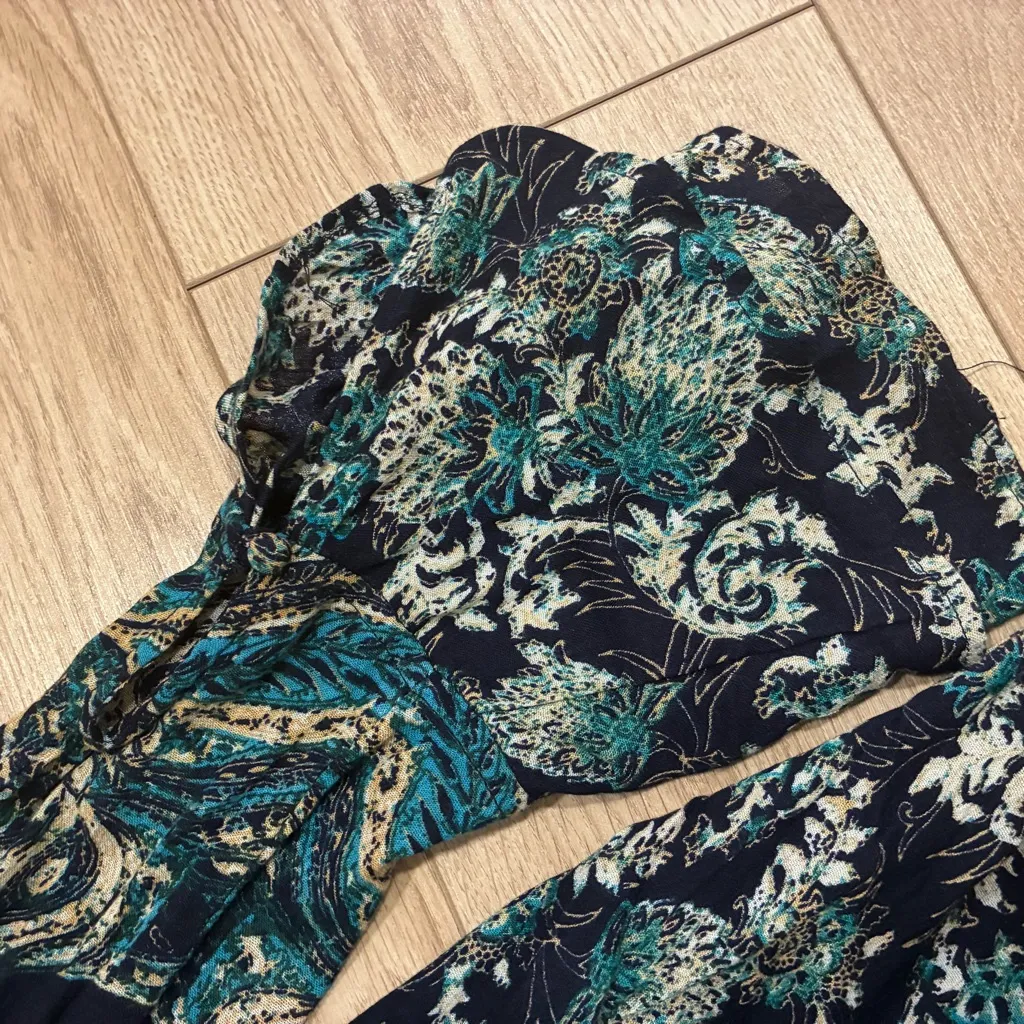 Free People Women’s Lady Luck Tunic Bell Sleeve Blue Green Size S - Image 9