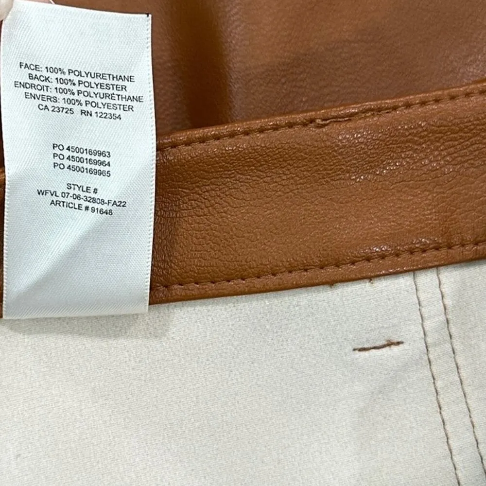 Aritzia Wilfred Free Lucy Pant Camel Vegan Leather Size 2 Neutral Capsule - Image 9