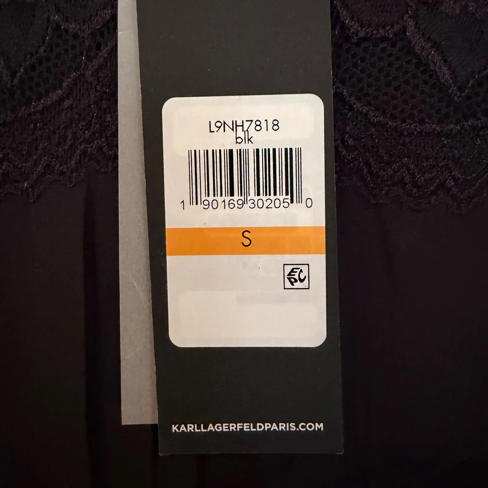 Karl Lagerfeld Lace Pleated Blouse Women's Small Black Career Dainty Feminine - Image 3