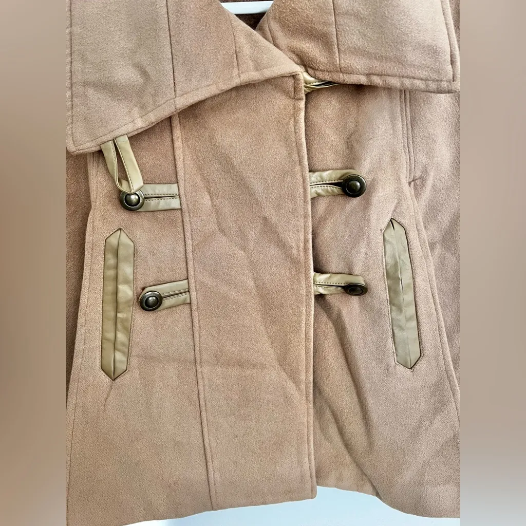 Joujou Cape Poncho Coat Size Small Tan - Image 4