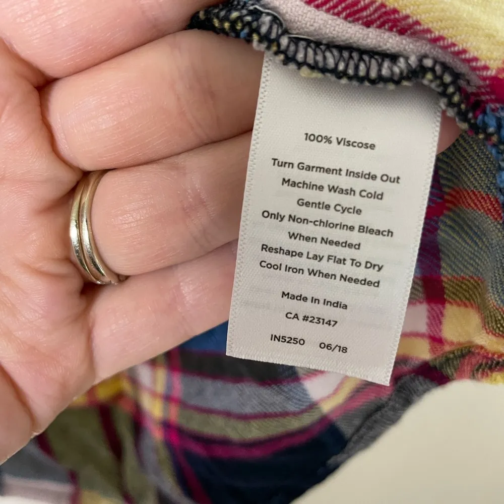 Talbots Multicolor Plaid Blouse Medium - Image 3