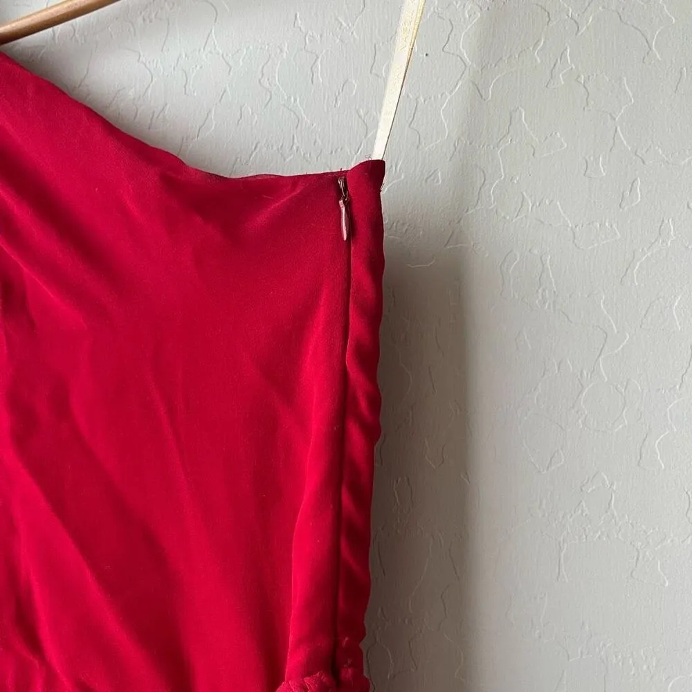 Naeem Khan Red 100%‎ Silk Draped One - Image 10