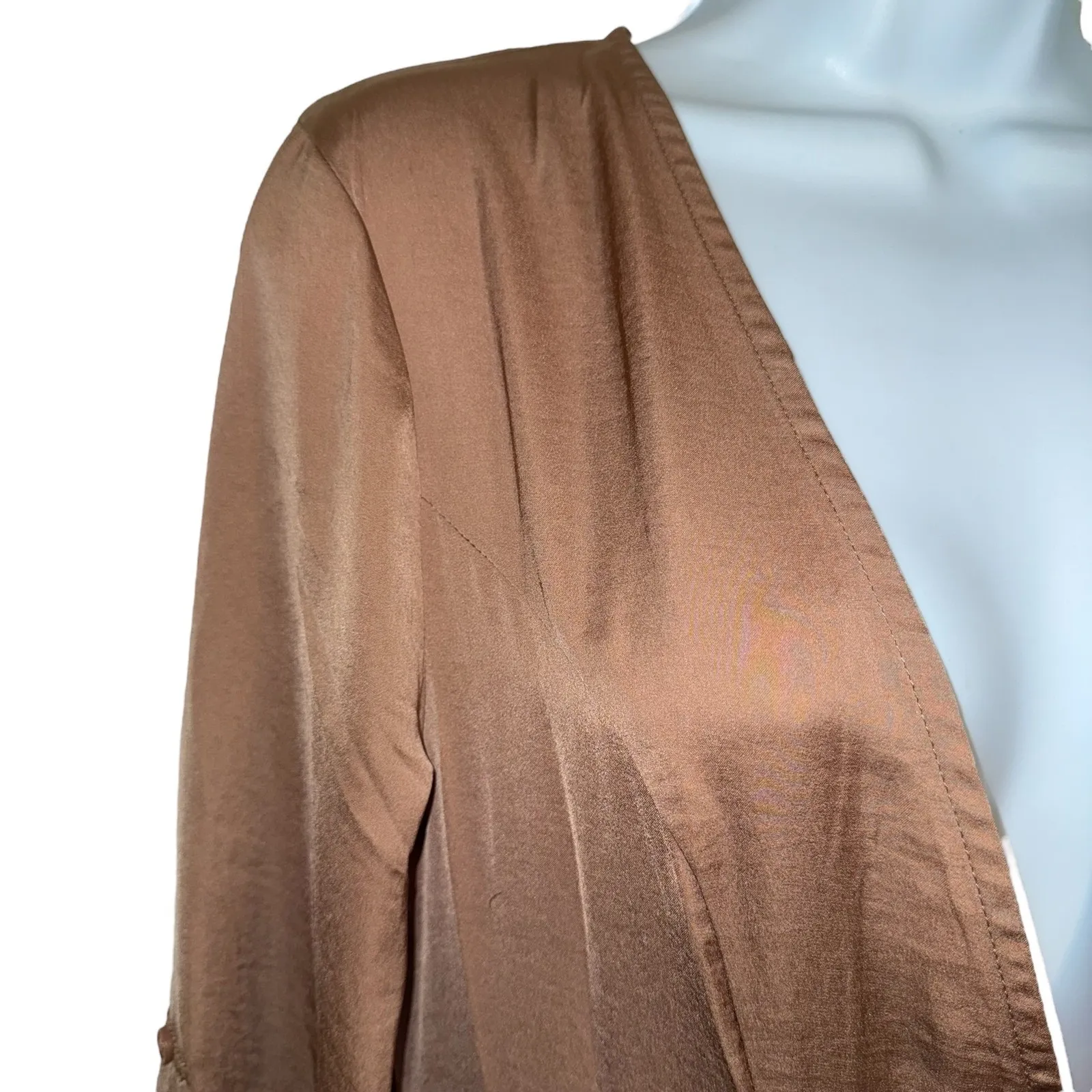 SELFIE LESLIE Rose Dust Pink L/S Maxi Romper Dress with Tie‎ NWT  Size Large - Image 4