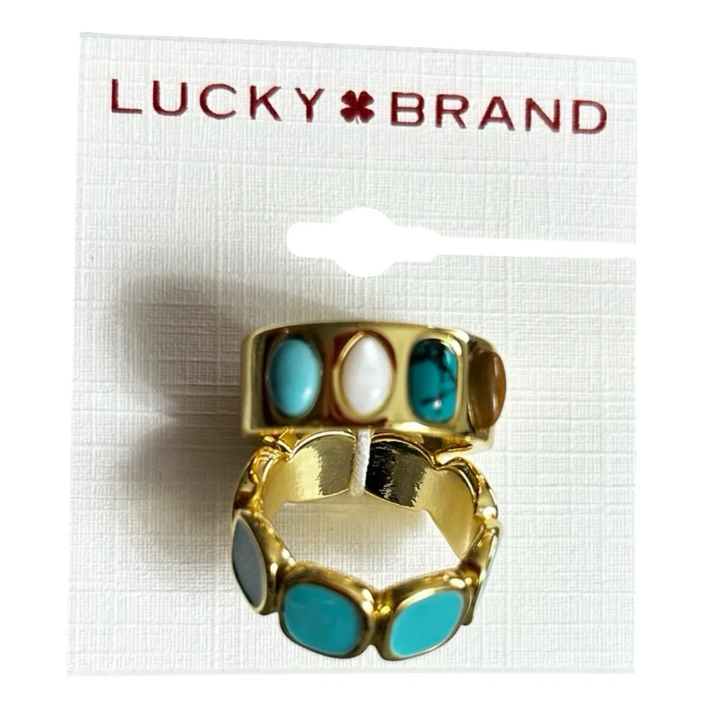 Lucky Brand Stone Ring Set - Size 7 - Image 5