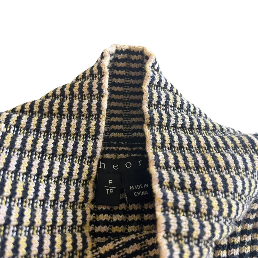 Theory Everleen B Mock Neck Viscose Striped Knit Tank Top Size P - Image 3