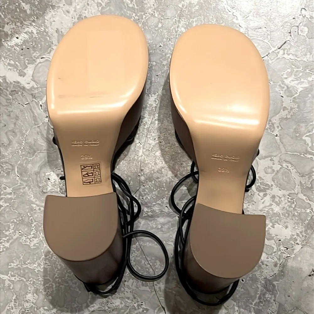 Gia Borghini X RHW Rosie Strappy Platform Sandals Black Size 8.5 - Image 9