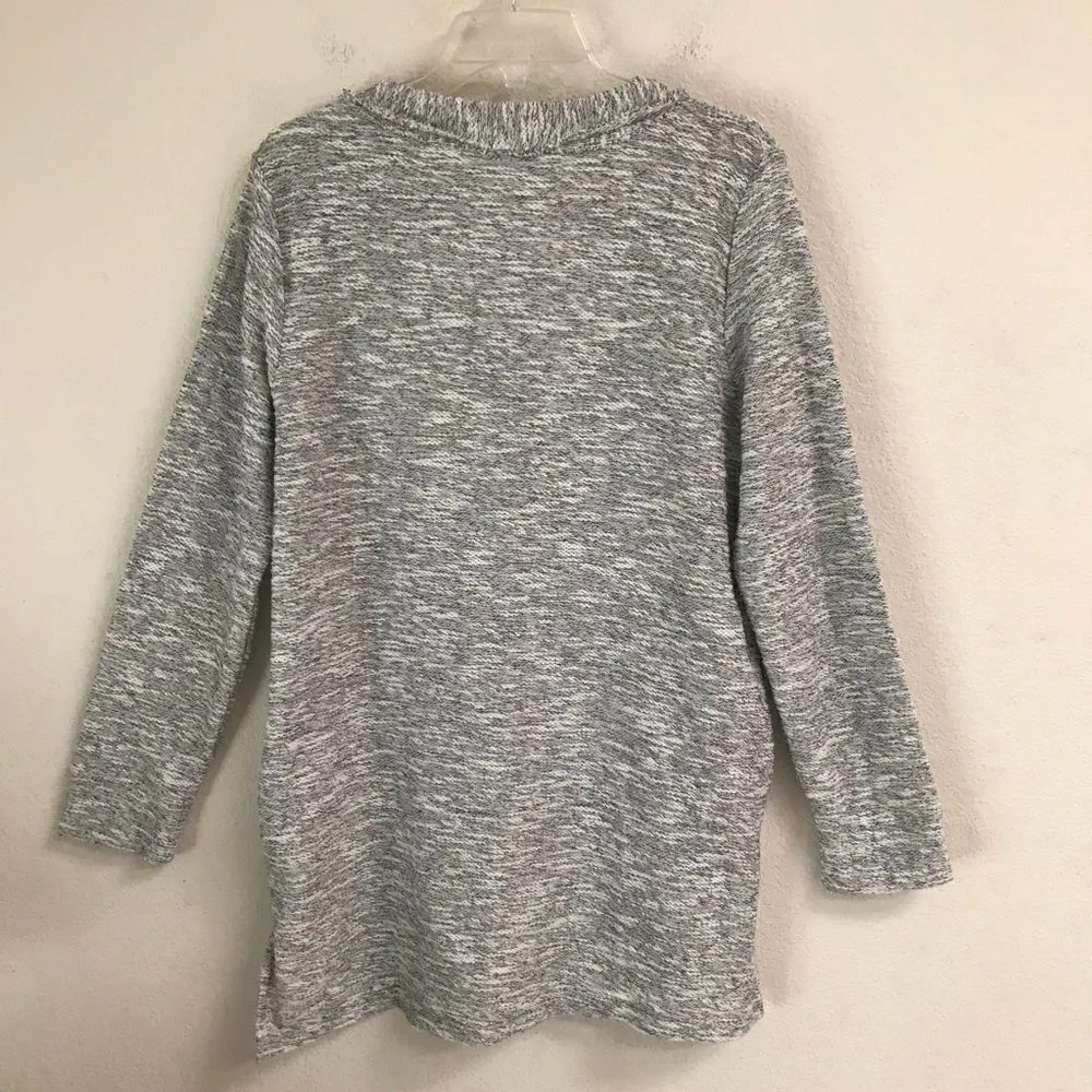 14th & Union gray V-neck tunic sweater XL - Image 3