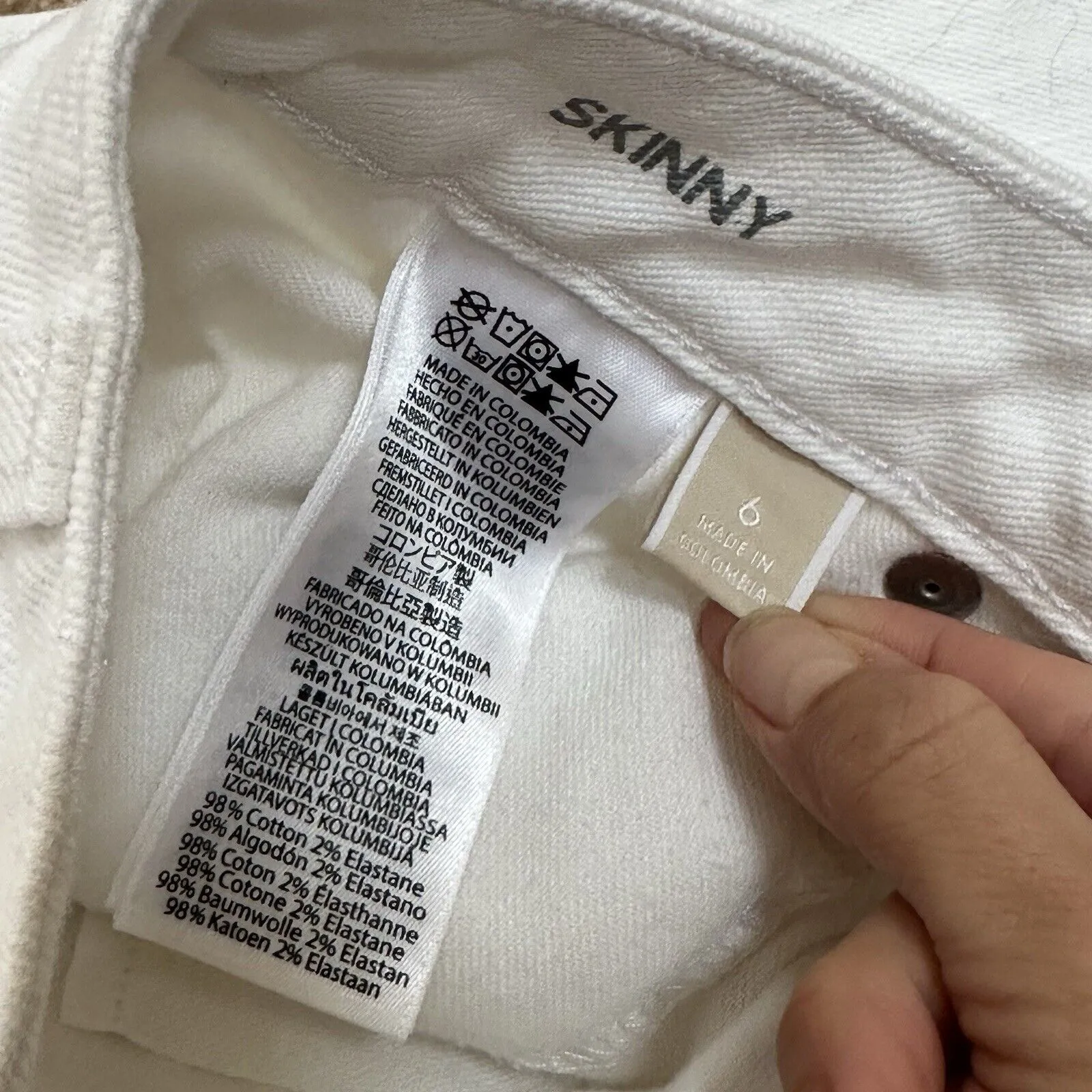 Michael Kors Skinny Ankle Denim Jeans White Women’s Size 6 - Image 3