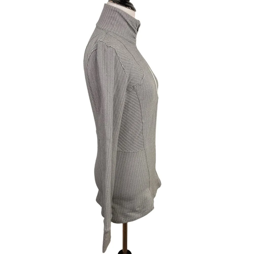 Lululemon Grey Kanto Catch Me Herringbone 1/2 Zip Pullover Size 6 - Image 3