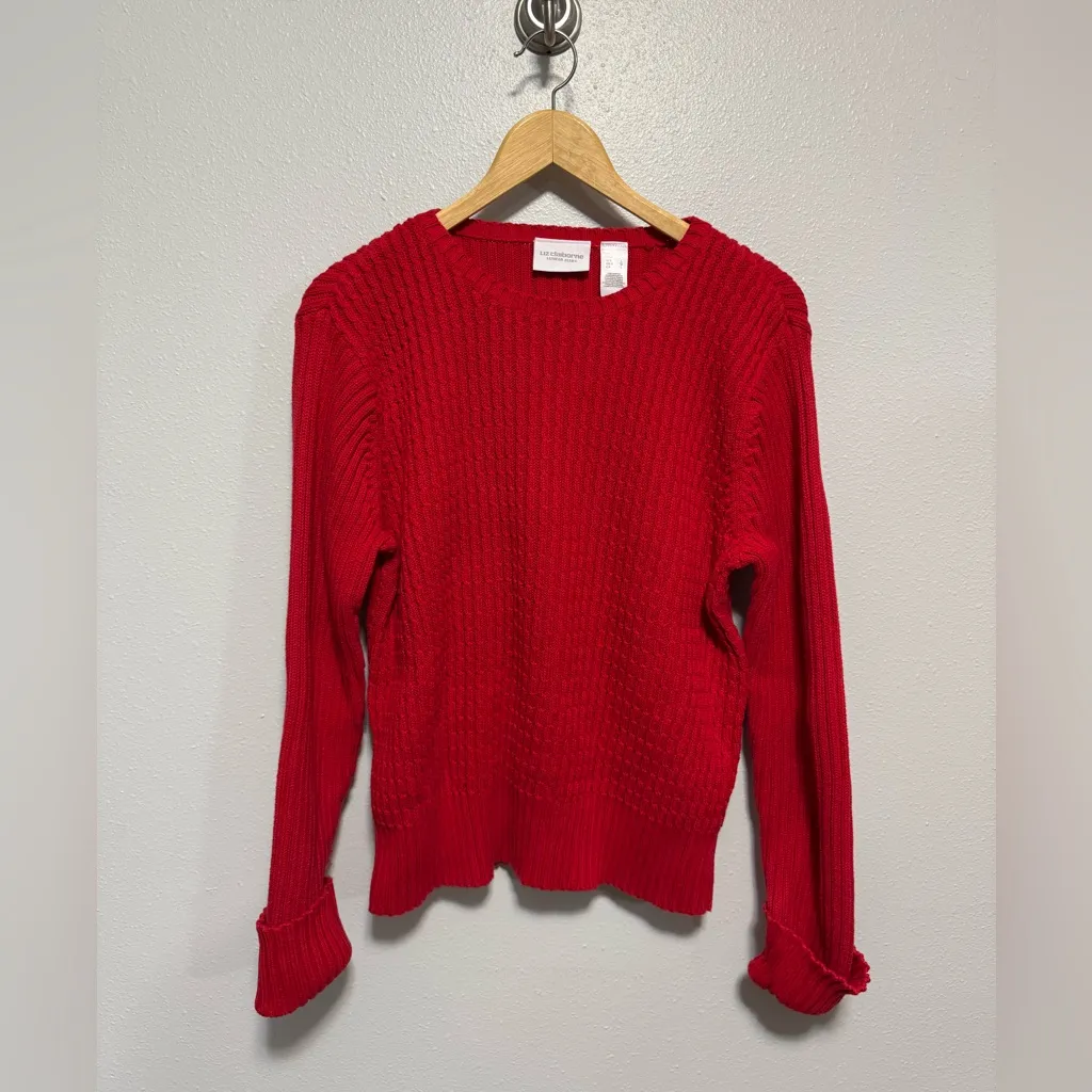 Liz Claiborne Lizwear Jeans Red Sweater - Size Large - Image 2