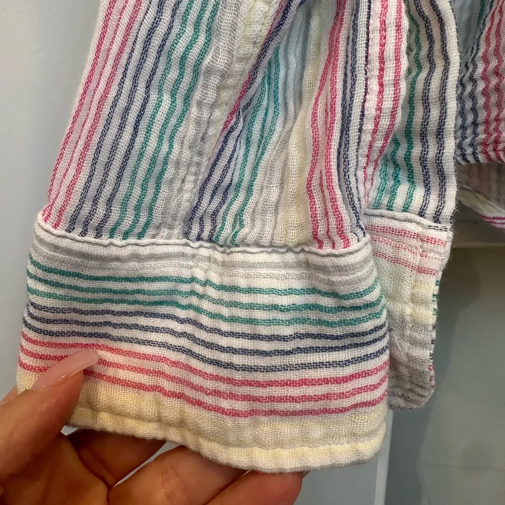 Rails Ellis Iris Stripe Cotton Chic Gauze Button Down Blouse Women’s Size XL - Image 9