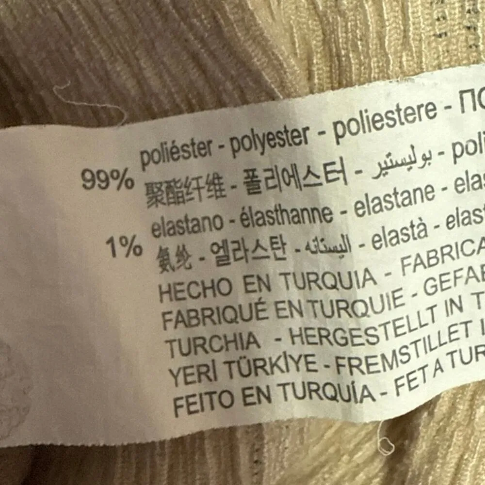 Bershka Women's Beige Black Striped Sleeveless Wide Leg Tank Jumpsuit Size M - Image 5