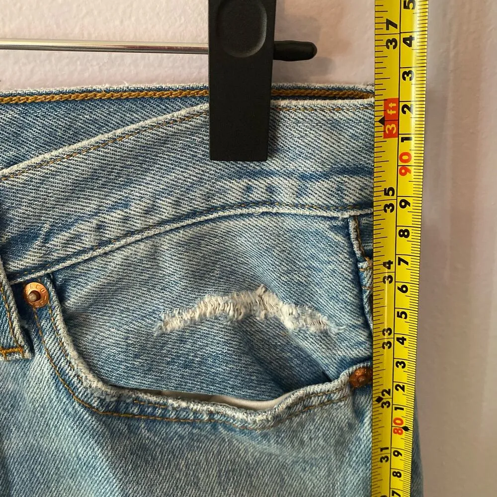 Levi's Premium Women's size 28 Wedgie Straight Light Distressed Button Fly Jeans - Image 12