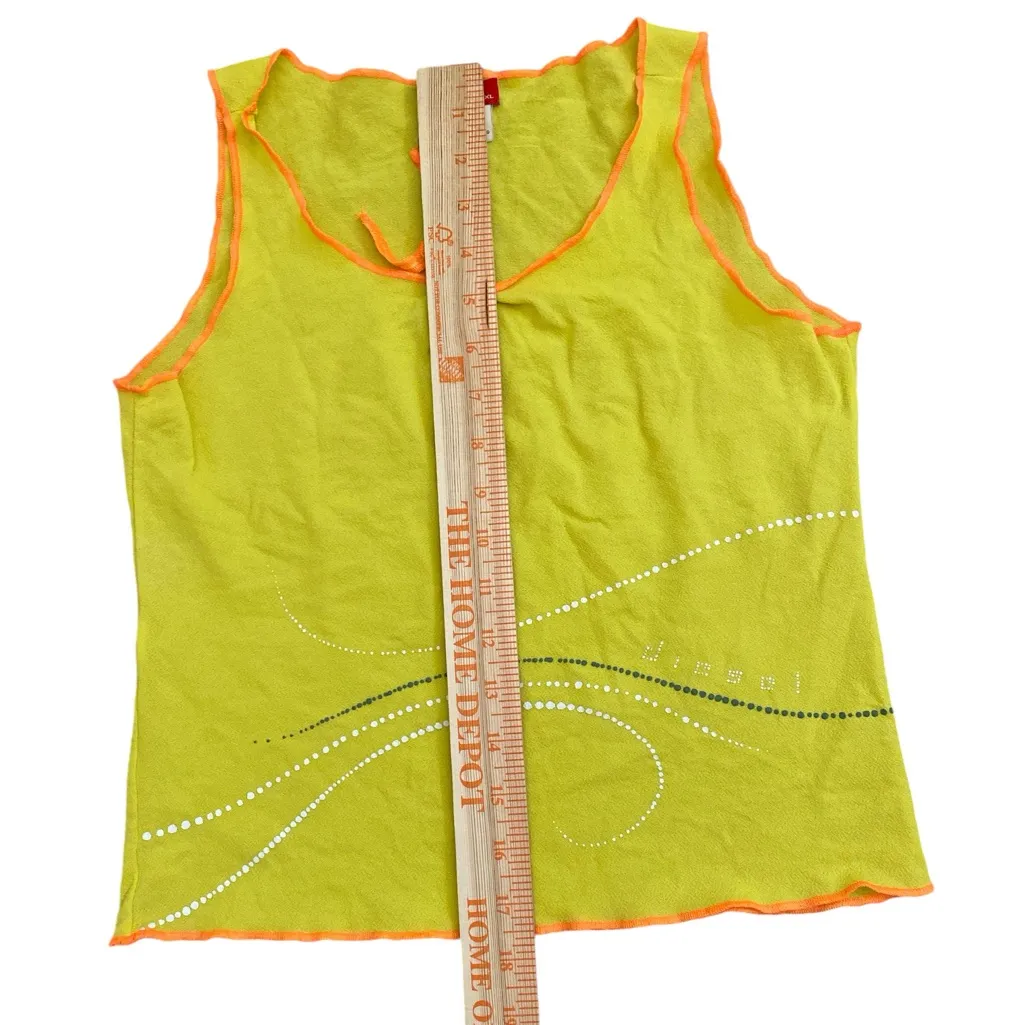 Vintage Y2K 2000s Neon Stretchy Nylon Diesel Sleeveless Baby T Tank Top - Image 4
