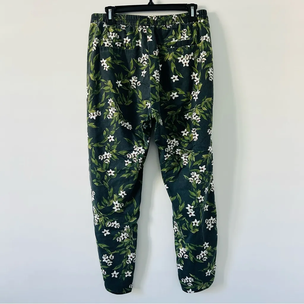 Marine Layer Allison Tropical Floral Dark Pull-On Pants Green M - Image 7