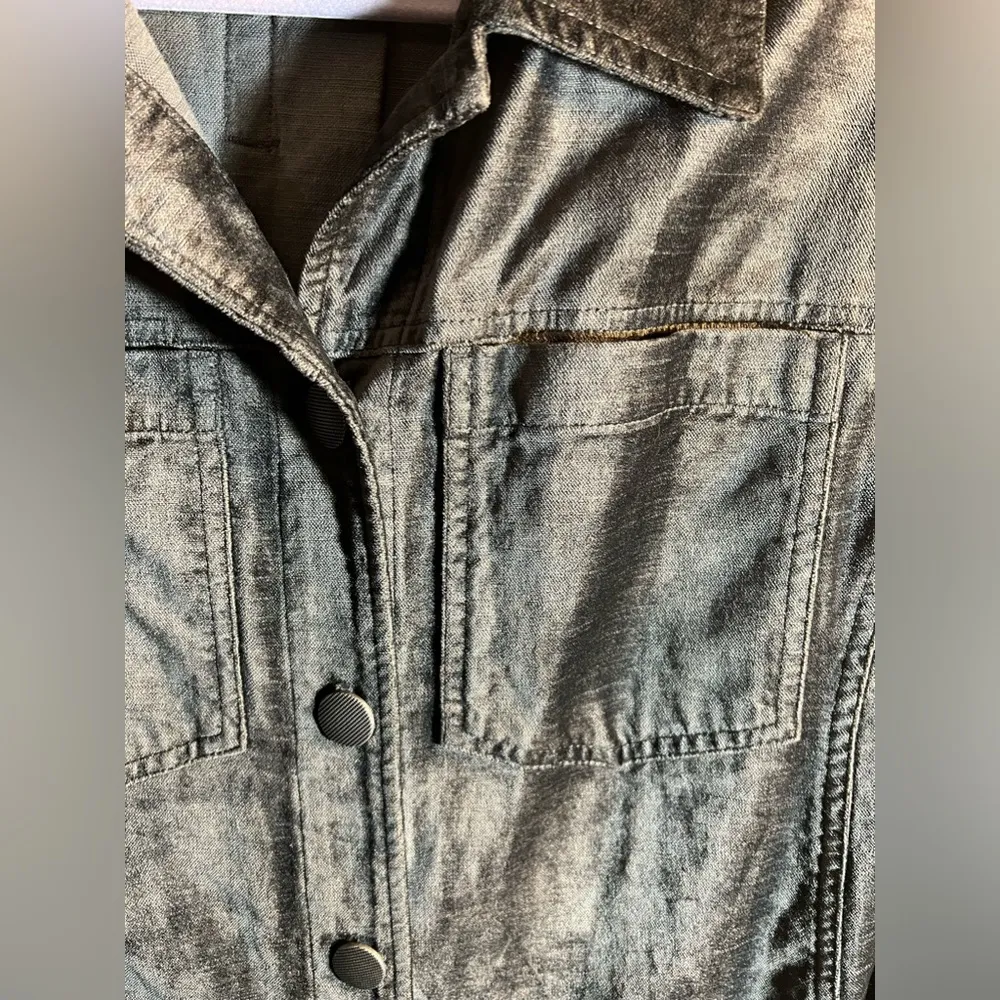 Cabi steel gray brushed velvet jacket, Small - Image 3