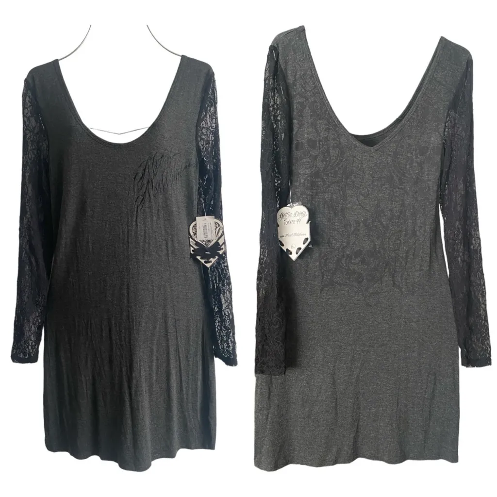 Metal Mulisha Betty Dress Long Lace Sleeves 
Soft Stretchy‎ Fabric
Size XL - Image 2