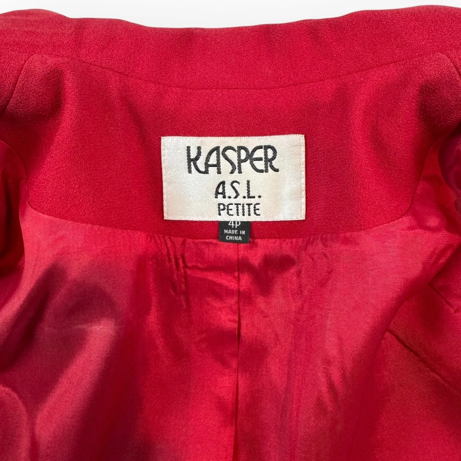 Vintage Red Suit Jacket and Skirt Set Small Size 4 - Image 2