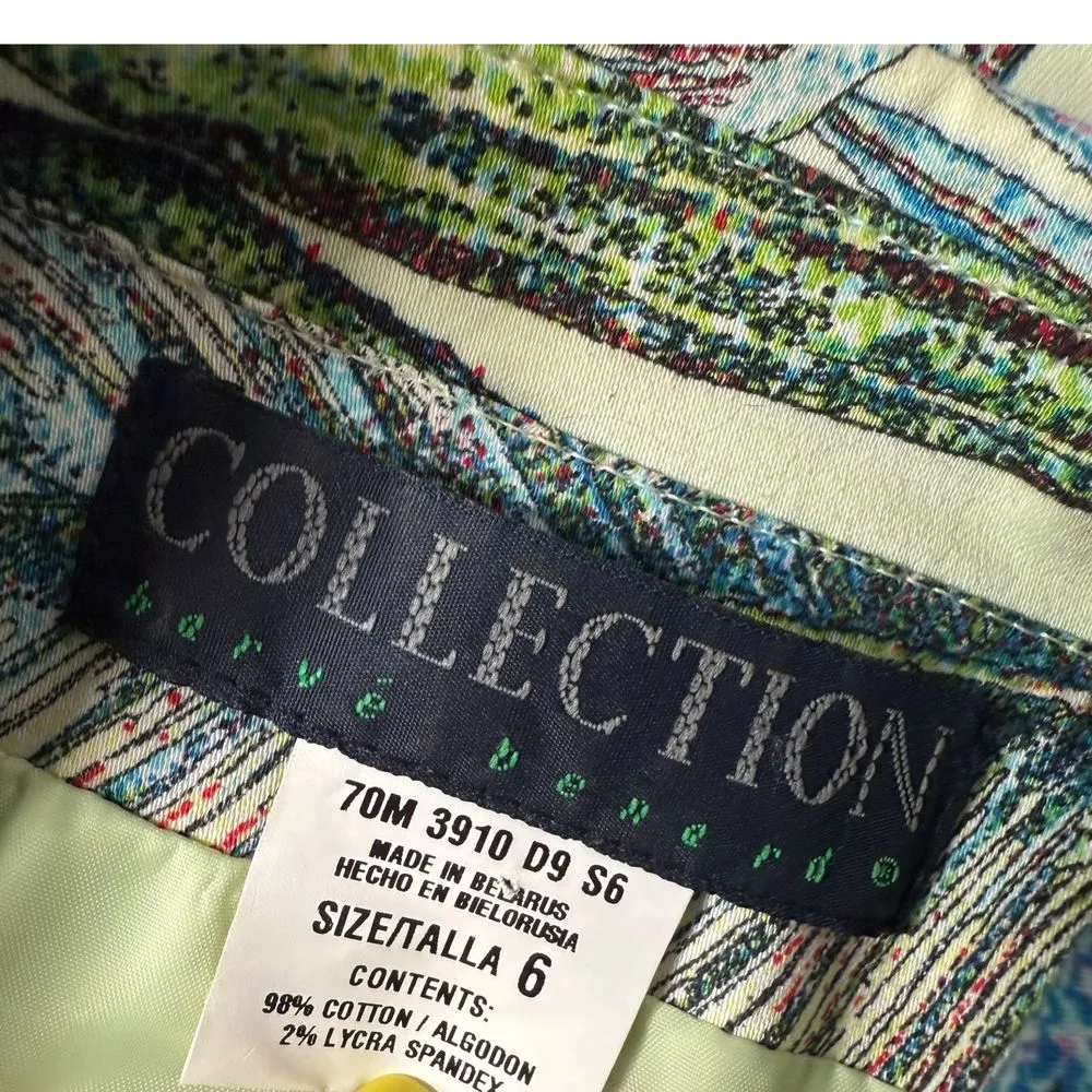 Harve Benard Tropical Print Blazer Jacket Size 6 Button Maximalist Green - Image 8