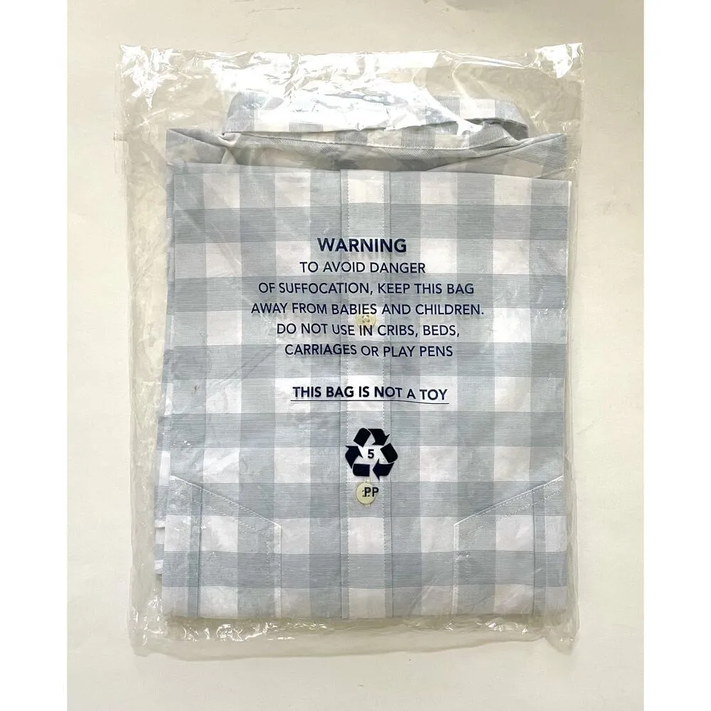 UNTUCKit Plaid Button Down Collared Blouse Shirt Light Blue White Size 0 NEW - Image 9