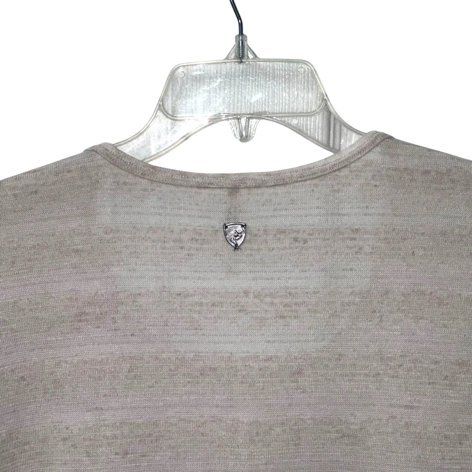 Kuhl Womens Sylvie Long Sleeve‎ Top Sz L Lightweight Tan Outdoor Stripe Neutral - Image 5