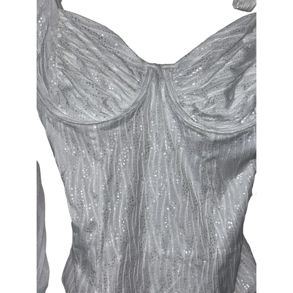 BOAMAR Millie Cheeky One Piece in White Textured Shine Medium New Bridal Swim - Image 7